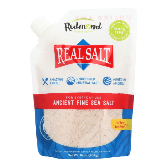 Redmond Real Salt Ancient Fine Sea Salt (Pack of 6) 16 Oz