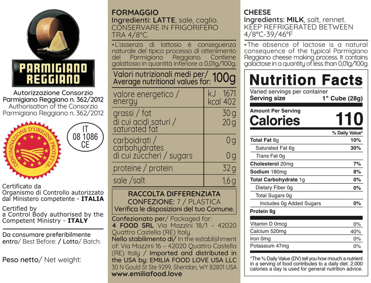 Tris Parmigiano Reggiano DOP 18, 24, 36 months