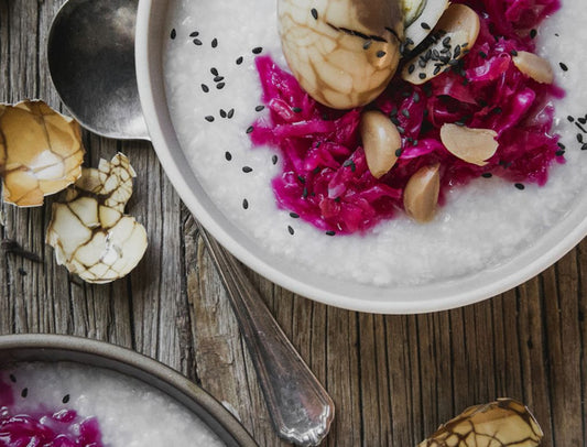 Pickled Congee with Tea Eggs