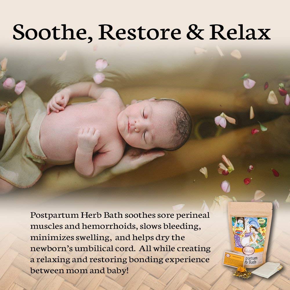 Postpartum Herb Bath For Perineal Care, Soothe Hemorrhoids and After Birth Support for Mom and Baby 8 oz.