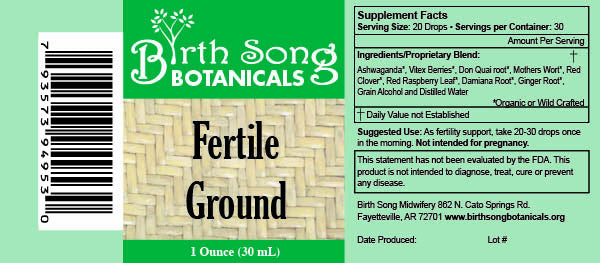 Fertile Ground Herbal Tincture To Support Women, Hormone Harmony, Natural Fertility and Conception* Herbal Support for Normal Womb Health 2 oz.