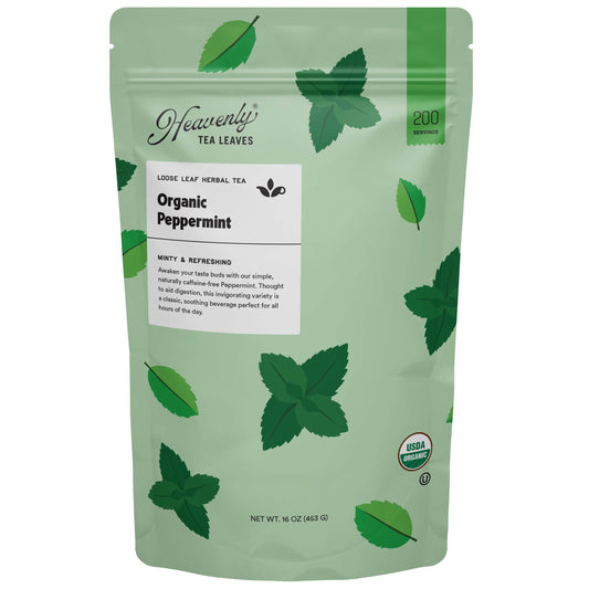 Organic Peppermint, Bulk Loose Leaf Herbal Tisane, 16 Oz.