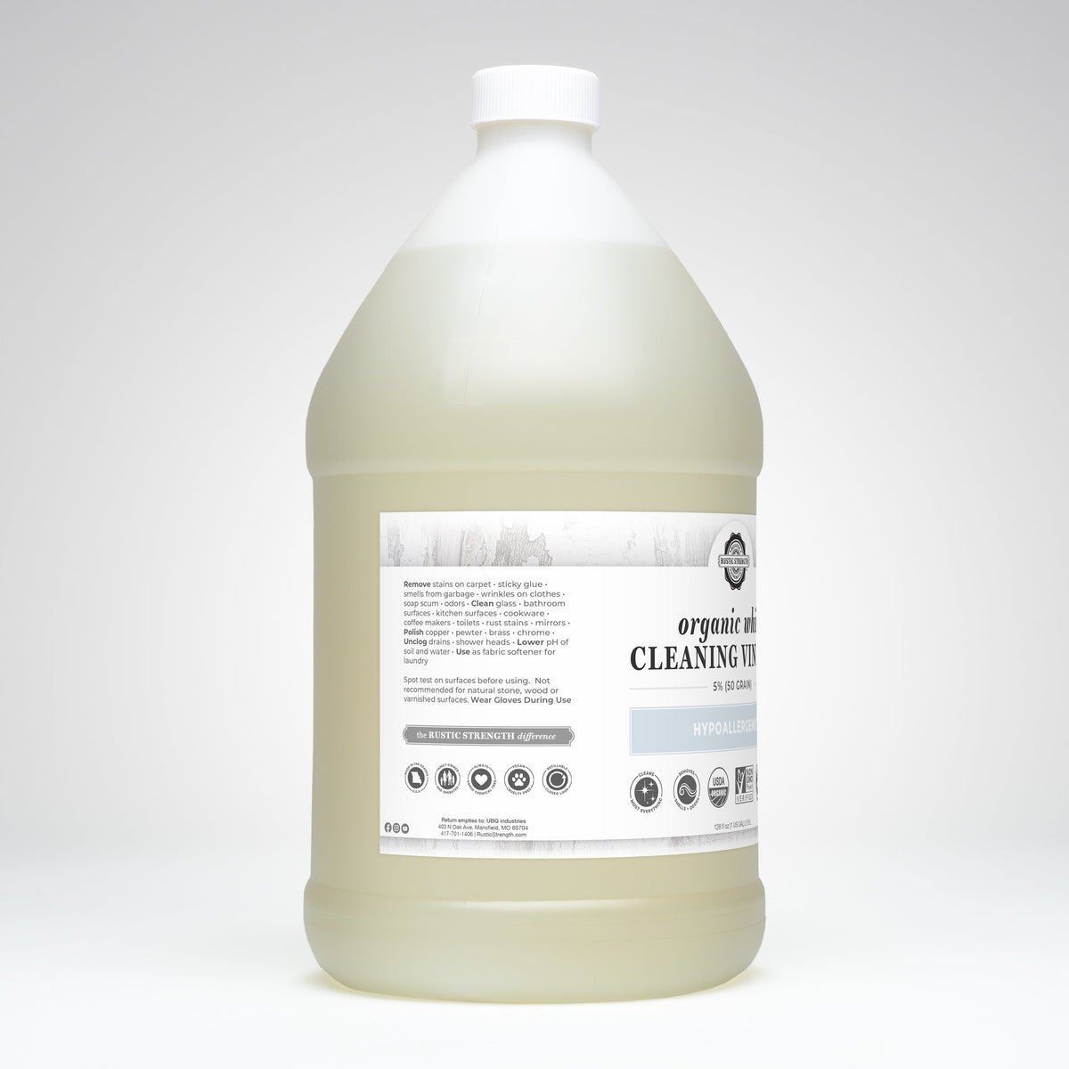 Organic White Cleaning Vinegar | 5% (50 grain)