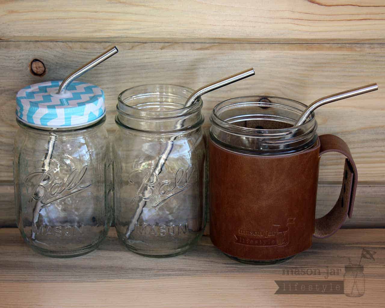 Combo 6 Pack Thin Bent Stainless Steel Straws for Mason Jars